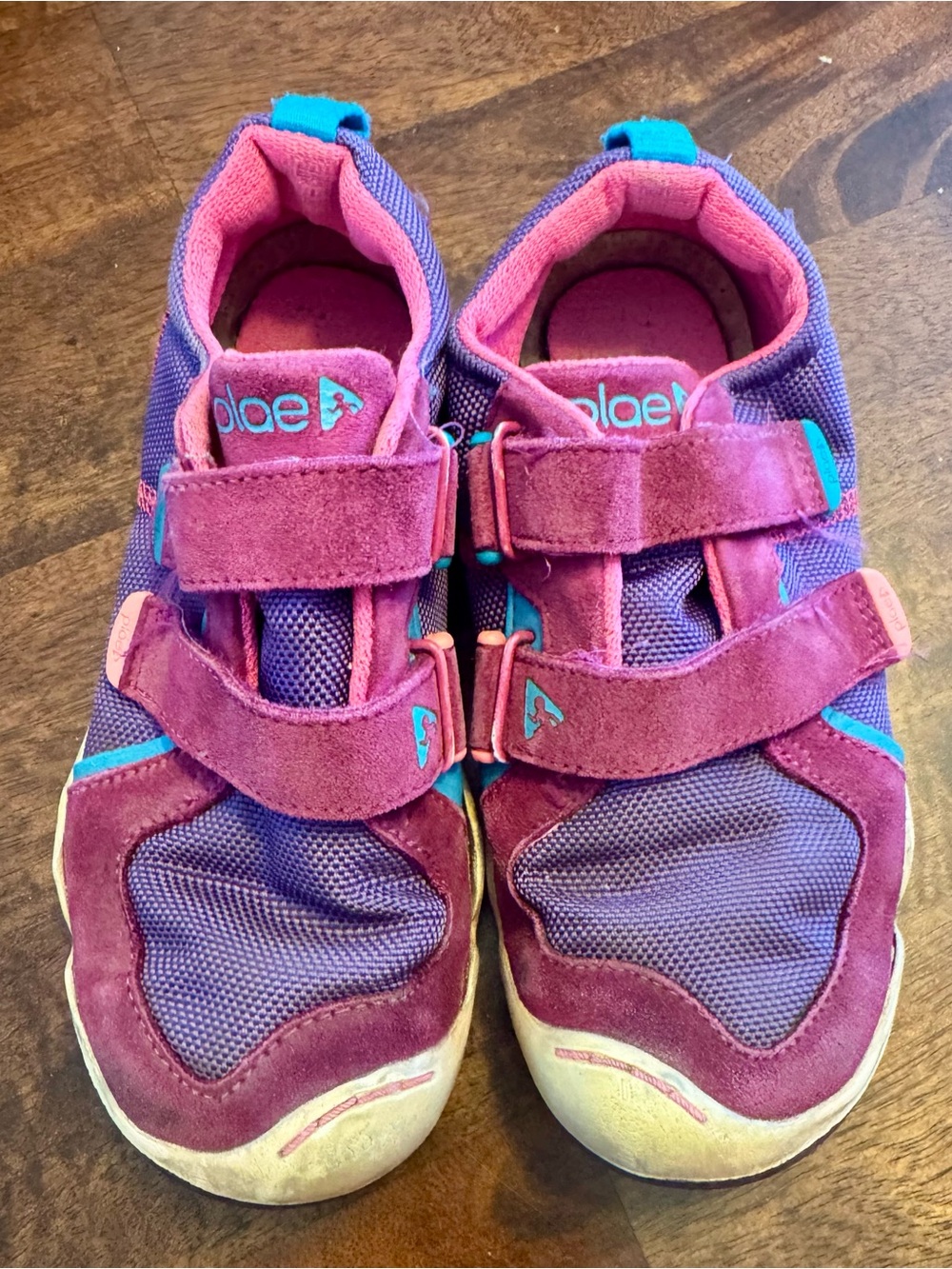 🌈 Plae Ty Toddler Shoes Size 13 Purple Pink Hook & Loop Sneakers 👟
